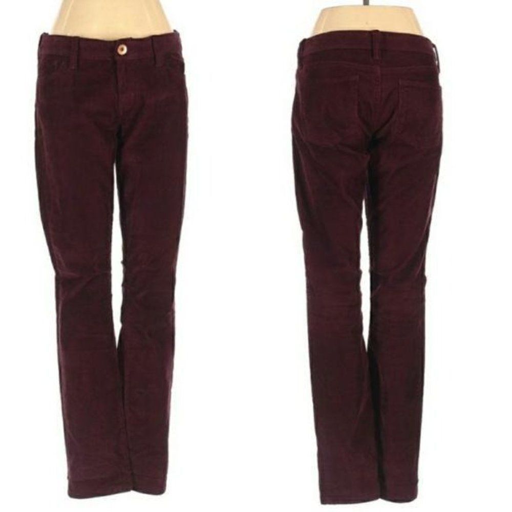 Banana Republic  Low Rise Skinny 5 Pocket Corduroy‎ Pants Burgundy Sz 27S